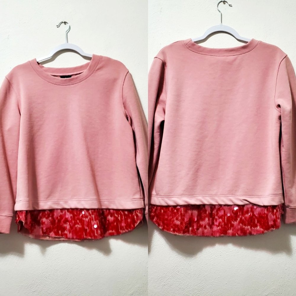 CgCg Pink Sequined Crew Neck Sweater
